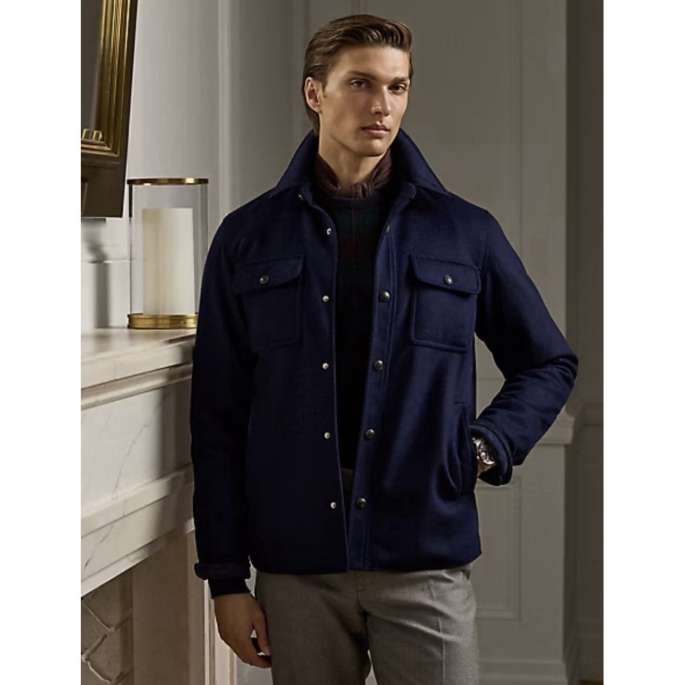 Purple Labe Ralph Lauren Everett Wool Blend Shirt Jacket‎ Navy Men XL NWT $2500